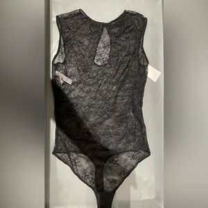 Auden Women’s Lace Sleeveless Lace Lingerie Bodysuit Black Size Small NWT